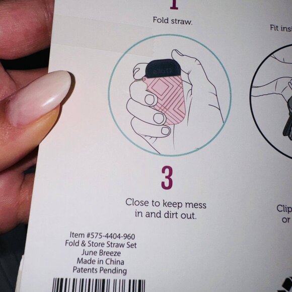 Ello Impact Silicone Fold & Store Straws with Carry Case, 4 Piece, June Breeze - Picture 7 of 10